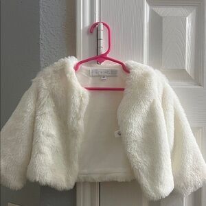 Rachel Zoe Kids Cream Faux Fur Cape